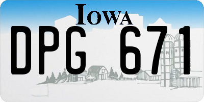 IA license plate DPG671