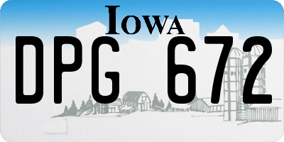 IA license plate DPG672