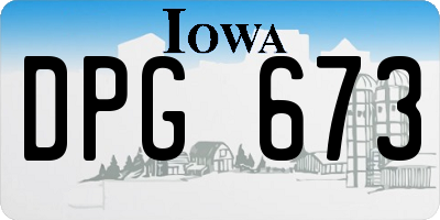 IA license plate DPG673