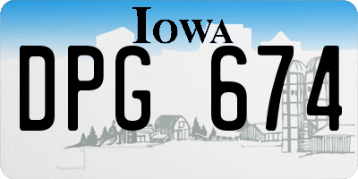 IA license plate DPG674