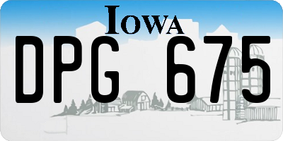 IA license plate DPG675