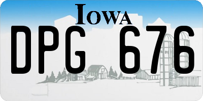 IA license plate DPG676