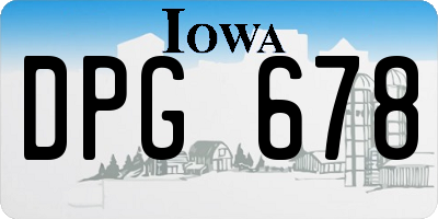 IA license plate DPG678
