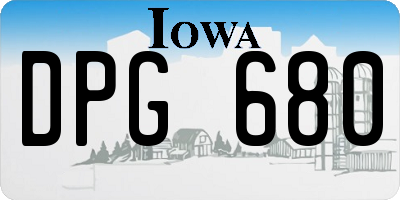 IA license plate DPG680