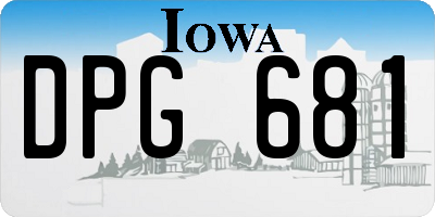 IA license plate DPG681