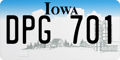 IA license plate DPG701