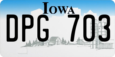 IA license plate DPG703