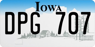 IA license plate DPG707