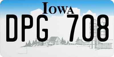 IA license plate DPG708