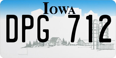 IA license plate DPG712