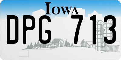 IA license plate DPG713