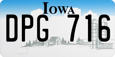 IA license plate DPG716