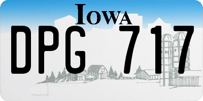 IA license plate DPG717
