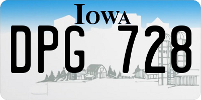 IA license plate DPG728