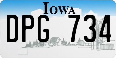 IA license plate DPG734