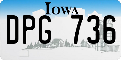 IA license plate DPG736