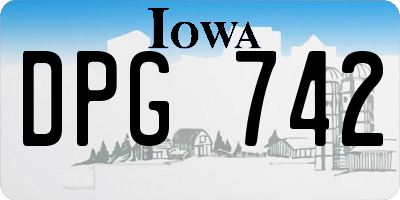 IA license plate DPG742