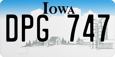 IA license plate DPG747