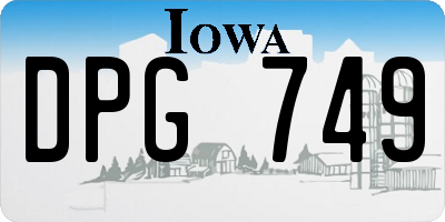 IA license plate DPG749
