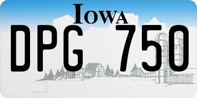 IA license plate DPG750