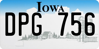 IA license plate DPG756