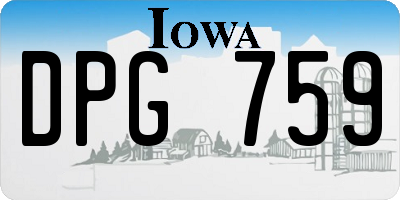 IA license plate DPG759