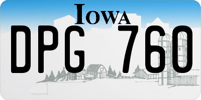 IA license plate DPG760