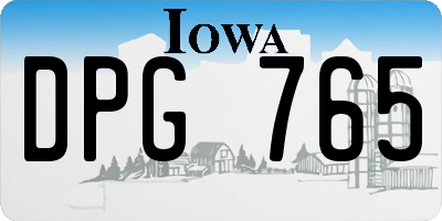 IA license plate DPG765