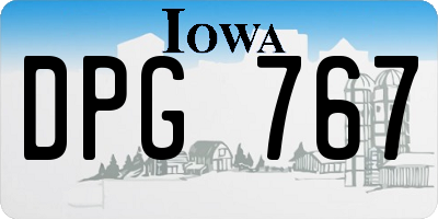 IA license plate DPG767