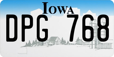 IA license plate DPG768