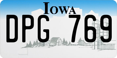 IA license plate DPG769