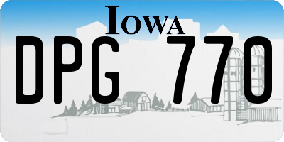 IA license plate DPG770