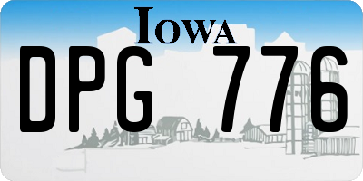 IA license plate DPG776