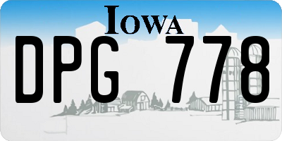 IA license plate DPG778