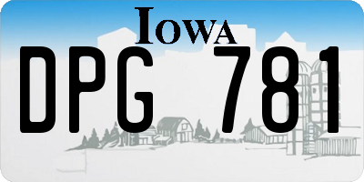 IA license plate DPG781