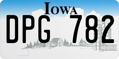 IA license plate DPG782
