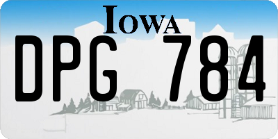 IA license plate DPG784
