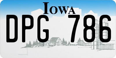 IA license plate DPG786
