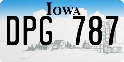 IA license plate DPG787