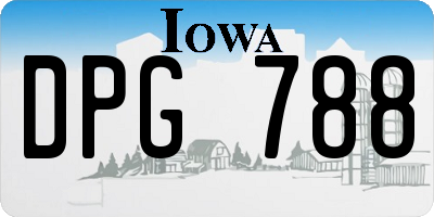 IA license plate DPG788