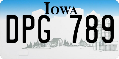 IA license plate DPG789