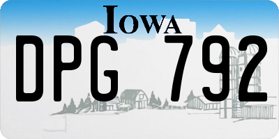 IA license plate DPG792
