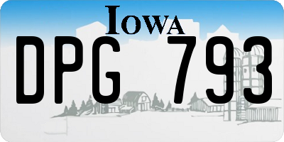 IA license plate DPG793