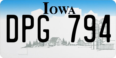 IA license plate DPG794