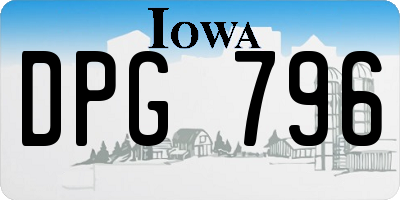 IA license plate DPG796