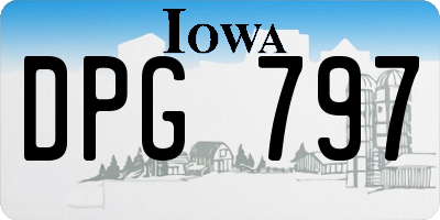 IA license plate DPG797
