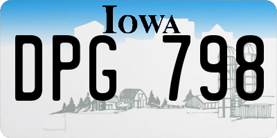 IA license plate DPG798