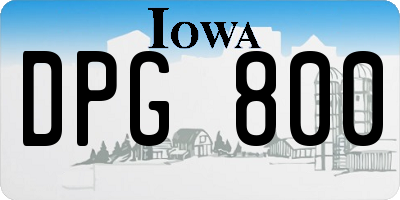 IA license plate DPG800