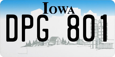 IA license plate DPG801