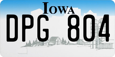 IA license plate DPG804